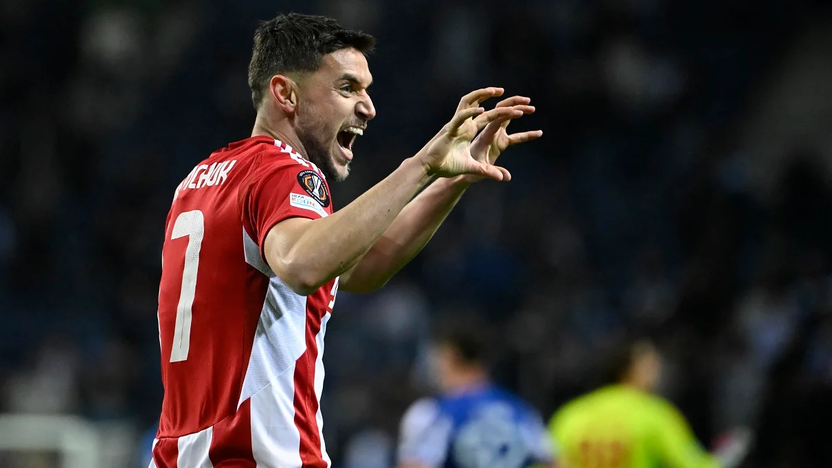 Яремчук может сменить клуб: форвард Олимпиакоса приблизился к аренде в Лионе