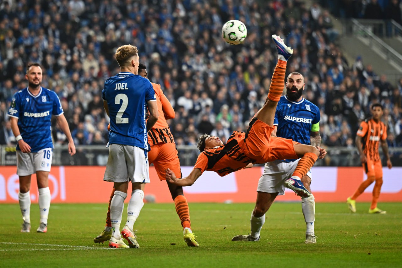 Шахтер победил Лех в первом матче 1/8 финала Лиги конференций